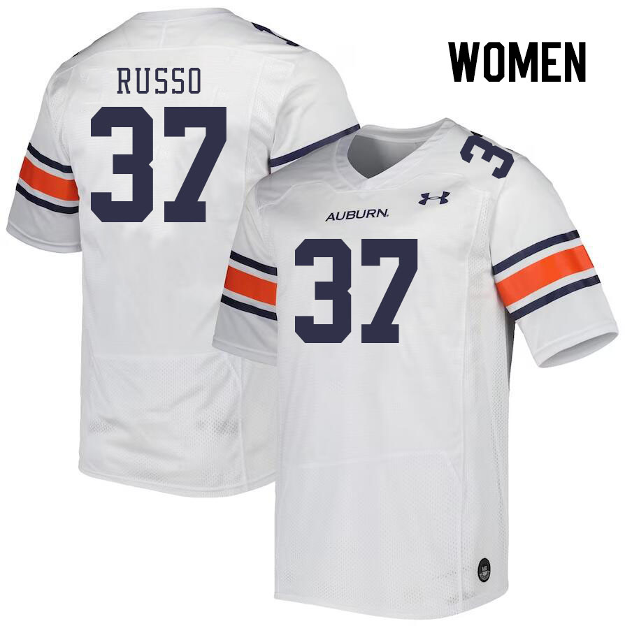 Women #37 Gabriel Russo Auburn Tigers College Football Jerseys Stitched Sale-White - Click Image to Close